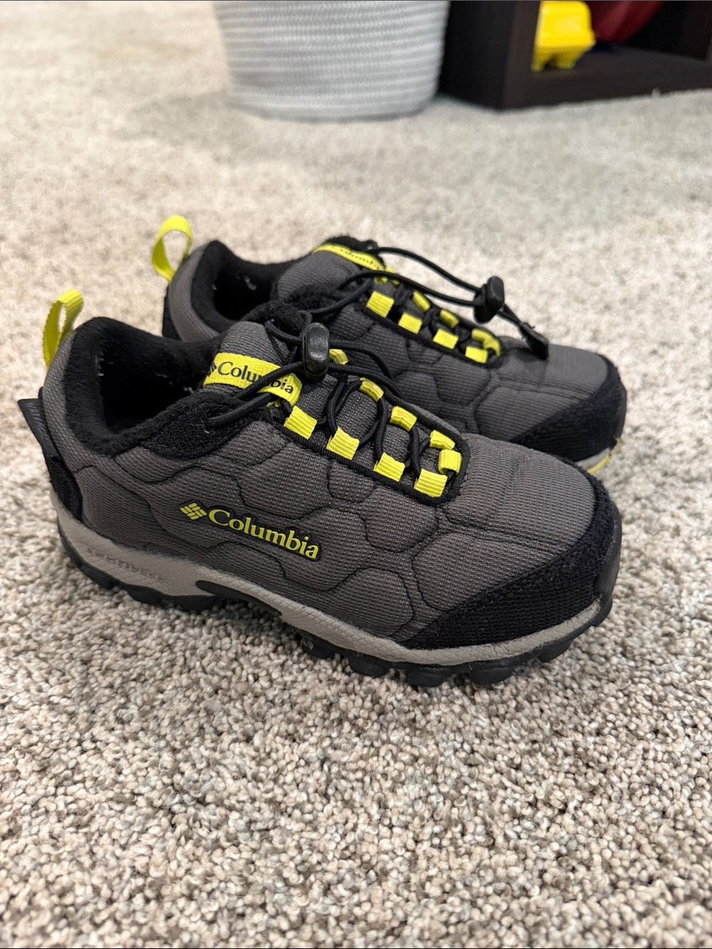 Columbia Kids Gray and Yellow Outdoor Trail Sneakers
